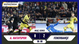 Fenerbahçe, Trendyol Süper Lig'in 28. haftasında Atakaş Hatayspor'u 2-0 yenerek puanını 73'e yükseltti.