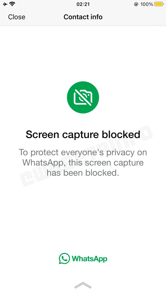 Whatsapp güncellemesi: ekran görüntüsü alma engeli!